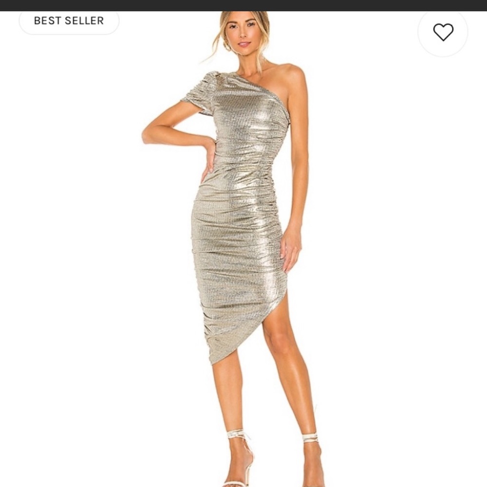 X REVOLVE KALINA MIDI DRESS IN PEWTER, Worn once! Great for holiday or NYE party